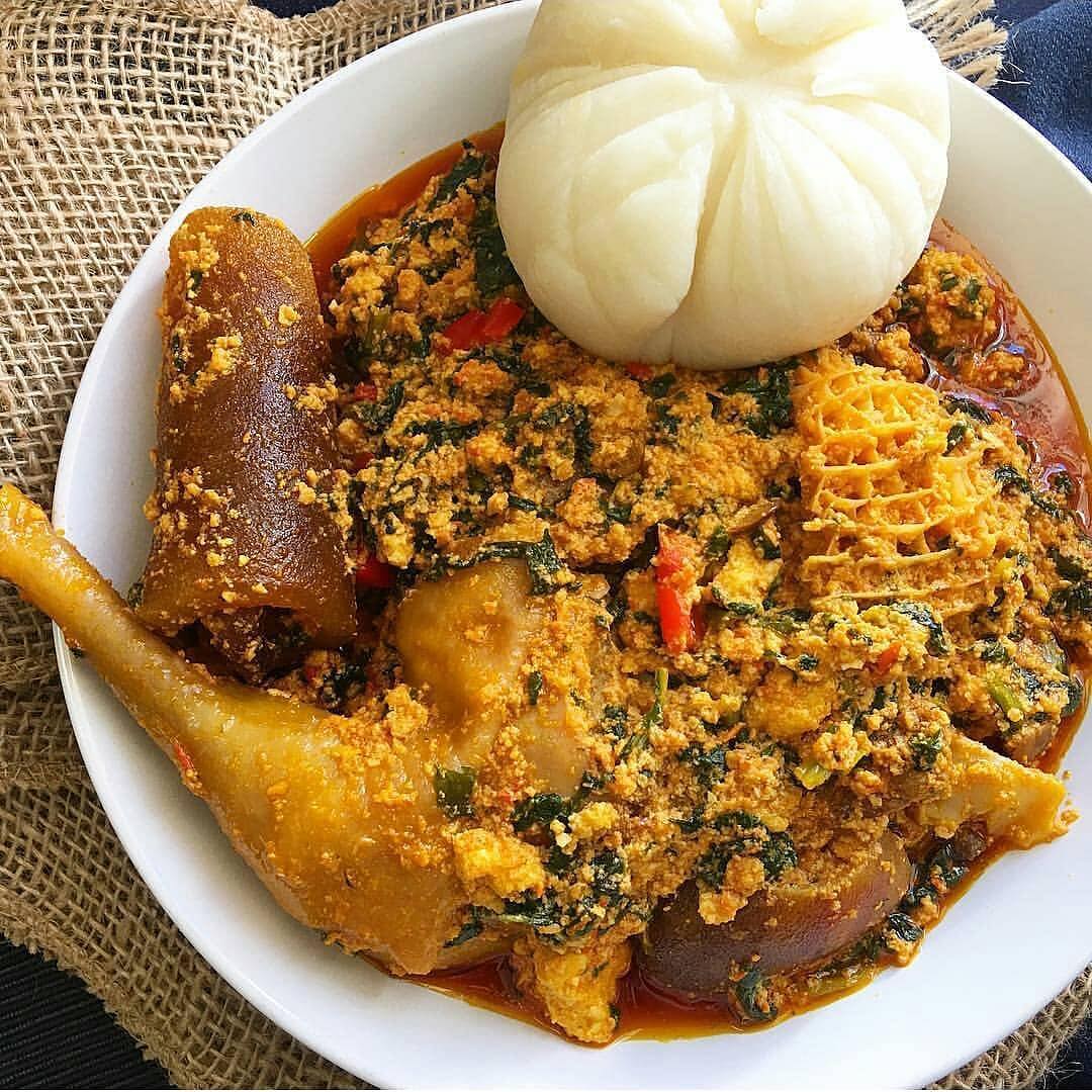Nigerian assorted meat egusi soup